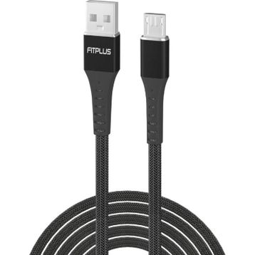 FitPlus Strong ST-111 3A 1 mt Örgü - Siyah Micro USB Data/Şarj Kablosu