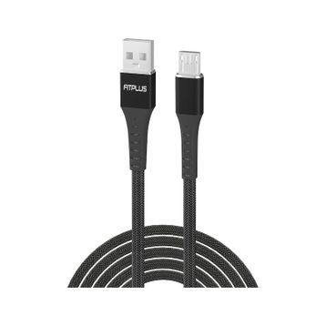 FitPlus Strong ST-111 3A 1 mt Örgü - Siyah Micro USB Data/Şarj Kablosu