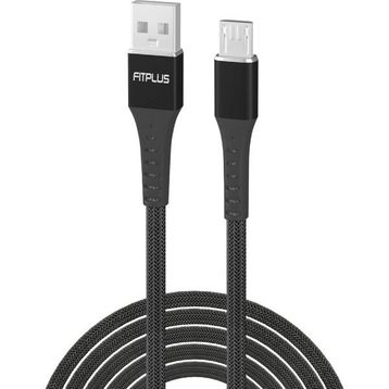 FitPlus Strong ST-111 3A 1 mt Örgü - Siyah Micro USB Data/Şarj Kablosu