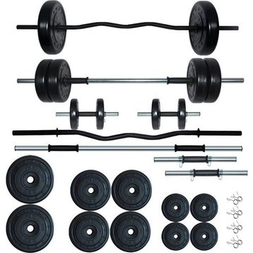 Fitset 38 kg Z Barlı Halter Seti Ve Dambıl Seti Ağırlık Fitness Seti