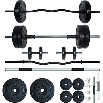 Fitset 38 kg Z Barlı Halter Seti Ve Dambıl Seti Ağırlık Fitness Seti