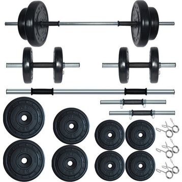 Fitset 45 kg Kombo Halter Seti ve Dambıl Seti Ağırlık Fitness Seti
