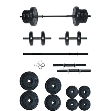 Fitset 45 kg Kombo Halter Seti ve Dambıl Seti Ağırlık Fitness Seti