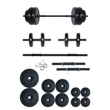 Fitset 55 kg Kombo Halter Seti ve Dambıl Seti Ağırlık Fitness Seti
