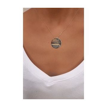 Fiyonk Kuyumculuk 14 Ayar Altın Ayetel Kürsi Yazılı Kolye