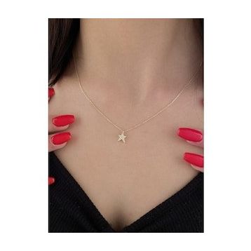 Fiyonk Kuyumculuk 14 Ayar Altın Taşlı Kuyruklu Yıldız Kolye