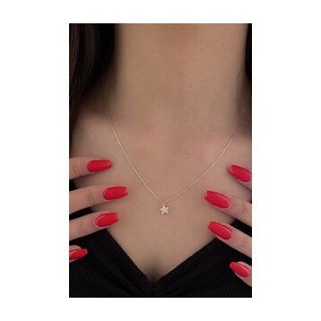Fiyonk Kuyumculuk 14 Ayar Altın Taşlı Mini Yıldız Kolye