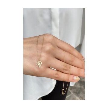 Fiyonk Kuyumculuk 14 Ayar Altın Yoncalı Soft Kolye