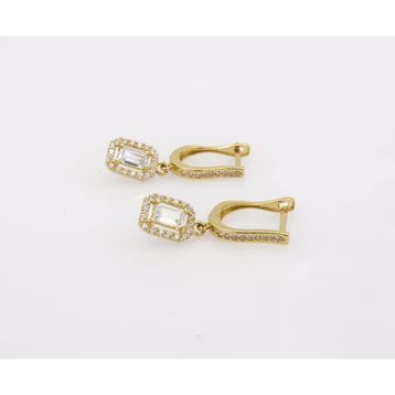 Fiyonk Kuyumculuk Ltf609e14 14 Ayar Altın Sallantılı Baget Taşlı Küpe Küpe