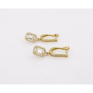 Fiyonk Kuyumculuk Ltf609e14 14 Ayar Altın Sallantılı Baget Taşlı Küpe Küpe