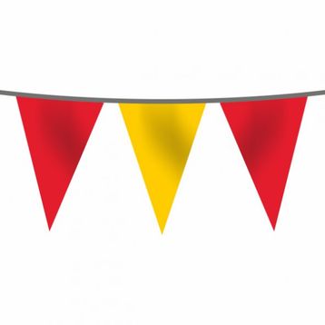 Flagturk 25 mt Sarı Kırmızı İpe Dizili Üçgen Süsleme Bayrağı