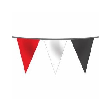 Flagturk 25 mt Üç Renkli İpe Dizili Üçgen Süsleme Bayrağı