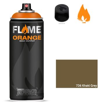 Flame 736 Khaki Grey Orange 400 ml Sprey Boya