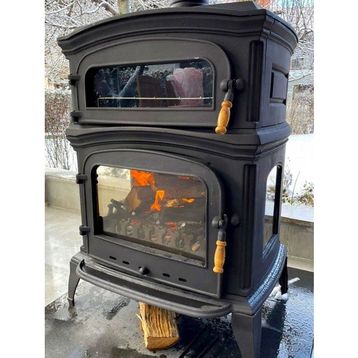 Flamestove FS-034 Altara Lüx Premium 3 Camlı Kuzineli Pik Döküm Soba