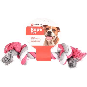 Flamingo XXL 45 cm 2 Düğümlü Renkli İp Köpek Oyuncağı