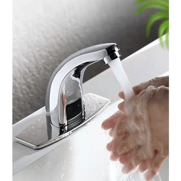 Fleko Çift Çıkışlı Krom Fotoselli Sensörlü Lavabo Bataryası