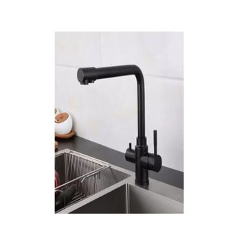 Fleko K12012A Su Arıtma Girişli Siyah Evye Bataryası