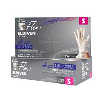 Flex TPE Hibrit Small Beyaz 100'lü Eldiven