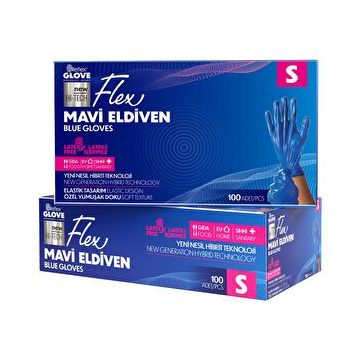 Flex TPE Hibrit Small Mavi 100'lü Eldiven
