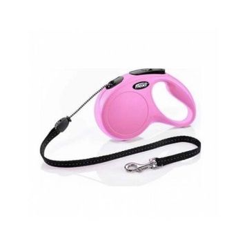 Flexi 3 m Pembe [XS] New Classic Otomatik İp Köpek Gezdirme Kayışı
