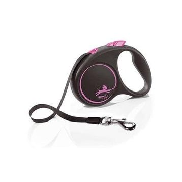 Flexi Black Design 5 mt Pembe Small Otomatik Şerit Köpek Gezdirme Kayışı
