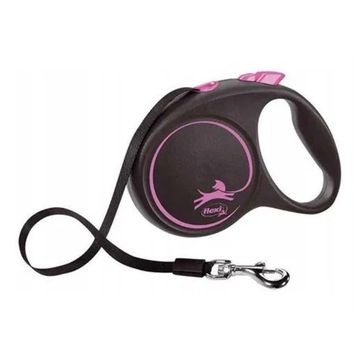 Flexi Black Desing 5 m Pembe Medium Şerit Köpek Gezdirme