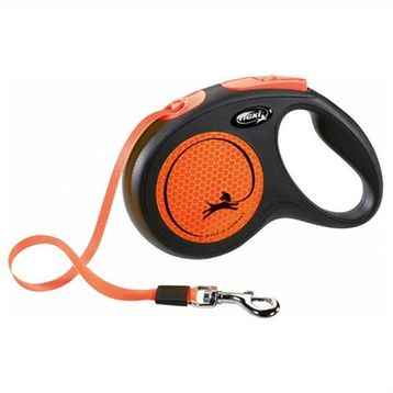 Flexi Turuncu 5 m Neon Otomatik Şerit Tasma