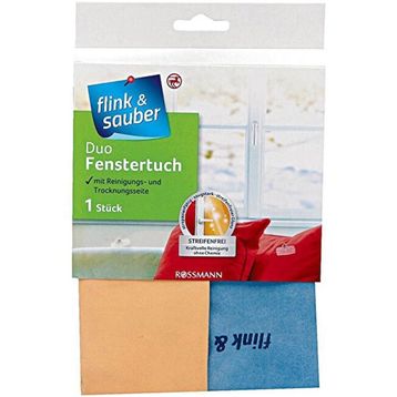 Flink & Sauber 35x40 cm 2 Yüzeyli Tekli Mikrofiber Cam Bezi