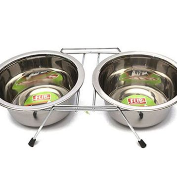 Flip KE-3271D Tel Ayaklı Çelik Mama Kabı