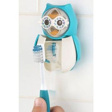 Flipper Baykuş Figürlü Mavi Diş Fırçası Saklama Kabı