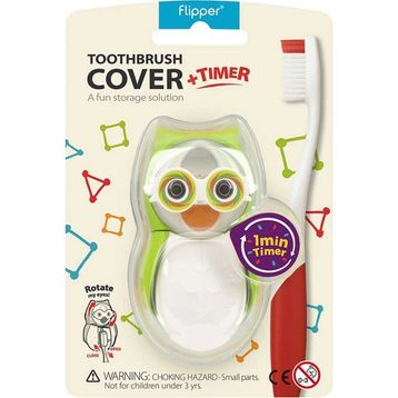 Flipper Baykuş Figürlü Yeşil Diş Fırçası Saklama Kabı