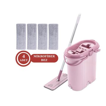 Flora F405 Trio 3 Bölmeli Tablet Mop Seti ve 4 Adet Mikrofiber Bez