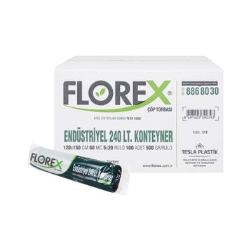 Florex 240 lt Endüstriyel Konteyner 1adet 5li 120x150 cm Çöp Torbası