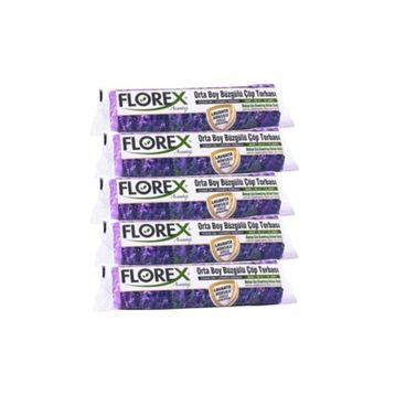 Florex 55 x 60 cm Büzgülü Lavanta Kokulu Orta Boy Çöp Torbası Mor 1 paket