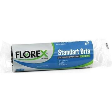 Florex 55x60 cm 20 Yaprak 1 Rulo Siyah Çöp Torbası