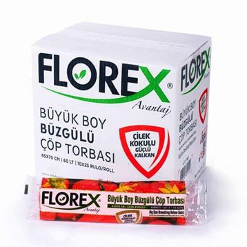 Florex 65 x 70 cm Büzgülü Lavanta Kokulu Çöp Poşeti (5 adet)