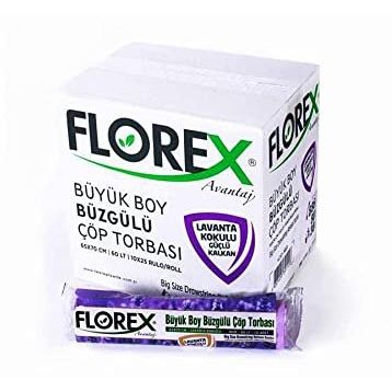 Florex 65 x 70 cm Büzgülü Lavanta Kokulu Çöp Poşeti (5 adet)
