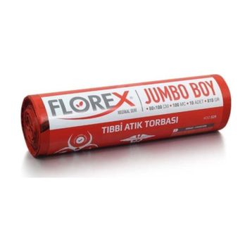 Florex Jumbo Boy Tıbbi Atık Çöp Poşeti 80 x 110 cm 1 Rulo