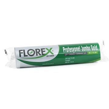 Florex Profesyonel Jumbo Gold 10 Adet 20 Rulo Siyah Çöp Torbası