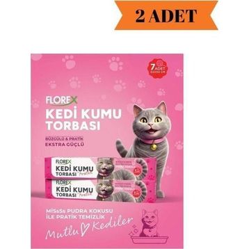 Florex Pudra Kokulu 82x50 cm 2 Paket 7'li Kedi Kumu Torbası