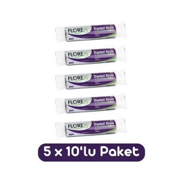 Florex Standart Büyük Boy 65x80 cm Mavi Çöp Poşeti 1 paket (5 adet)