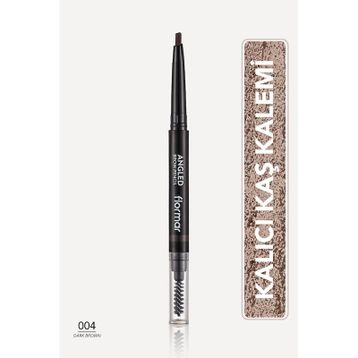 Flormar 004 Koyu Kahve İki Uçlu Açılı Kaş Kalemi ve Kaş Fırçası
