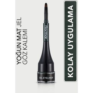 Flormar 004 Yeşil Özel Fırça Başlıklı Yoğun Pigmentli Mat Jel Eyeliner