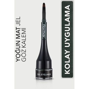 Flormar 004 Yeşil Özel Fırça Başlıklı Yoğun Pigmentli Mat Jel Eyeliner