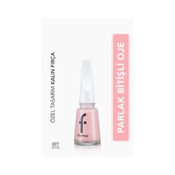 Flormar 077 Light Pink Nail Enamel Uzun Süre Kalıcı Besleyici Oje