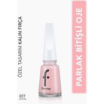 Flormar 077 Light Pink Nail Enamel Uzun Süre Kalıcı Besleyici Oje