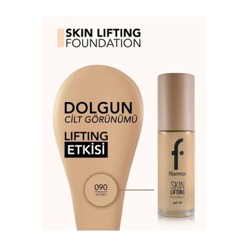 Flormar 090 Honey Skin Lifting Sıkılaştırma Etkili Parlak Fondöten