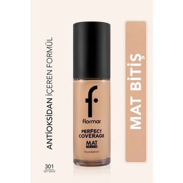 Flormar 301 Soft Beige Mat Bitişli E Vitamini İçeren Fondöten