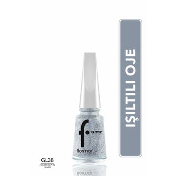 Flormar GL038 Holographıc Sılver Yoğun Simli Şeffaf Oje
