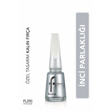 Flormar Maxi Brush Pearly PL390 Stylish Silver Oje